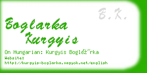 boglarka kurgyis business card